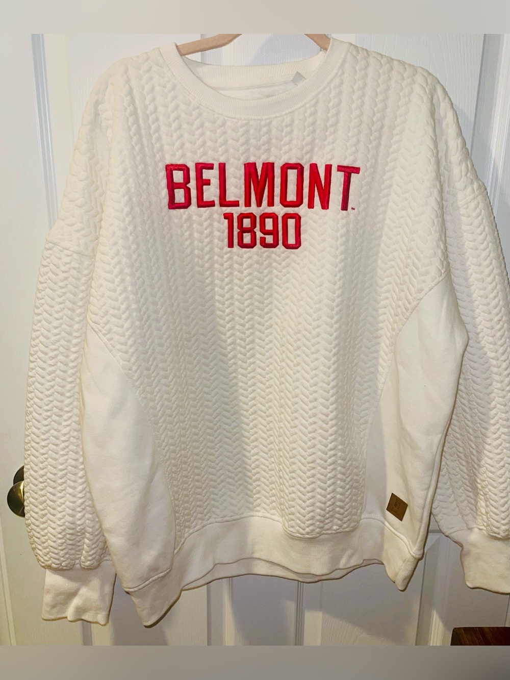 Press box Women’s XL Belmont 1890 red white long sleeve